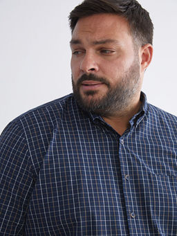 Regular Fit Uzun Kollu Ekose Poplin Erkek G?mlek