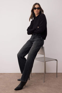 Antrasit Yuksek Bel Genis Paca Wide Leg Jeans TWOAW26JE00083 - Trendyolmilla фото 8