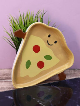 Тарелка керамическая iLikeGift Funny pizza, 21,6х20,3х2,5 см