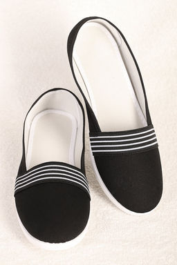 Слипоны черные женские тряпочные