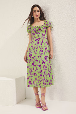 Yesil Duz Maxi Dokuma Elbise TWOSS25EL00662 - Trendyolmilla фото 2