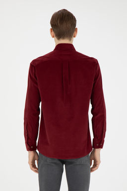 U. S. Polo Assn / Мужская бордовая рубашка с длинным рукавом - U.s. polo assn фото 12