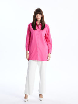 D?z Uzun Kollu Oversize Kad?n G?mlek Tunik