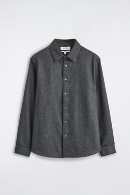 CAMISA DE FRANELA DE LANA RELAXED FIT - H&m фото 2