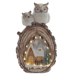 Фигурка декоративная "Совы" (подсветка, 3xAA, н/п), L30 W11 H53 см