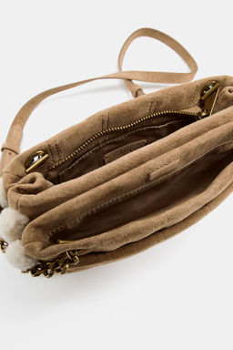 COMBINED LEATHER CROSSBODY BAG - Zara фото 4