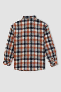 Фланелевая рубашка с длинным рукавом для мальчика - Defacto фото 10