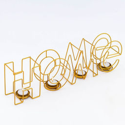Подсвечник металлический на 4 свечи TAKE IT EASY, Home, 13.5×42 см, золото