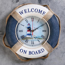 Часы настенные интерьерные «Буртик», морские, дискретный ход, d=30 см, 30×30 см, от батарейки 1×АА