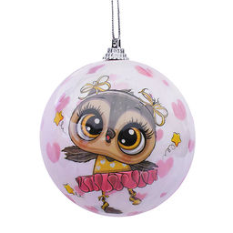 Набор елочных шаров S1807 "Совушки" (8см*3шт)