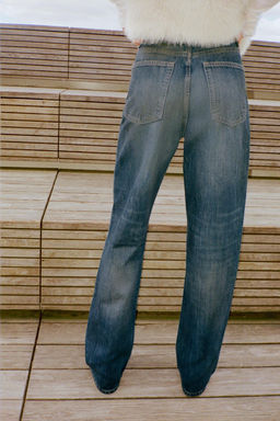 TRF WIDE-LEG HIGH-WAIST FULL-LENGTH JEANS - Zara фото 4