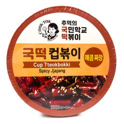 Рисовые палочки Токпокки с острым соусом Чачжан (стакан) Instant Cup Tteokbokki Spicy Jjajang Cook-Tok, Корея, 135 г Акция