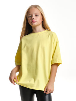 Универсальная базовая футболка оверсайз 22-1892 черный - Mini maxi фото 6