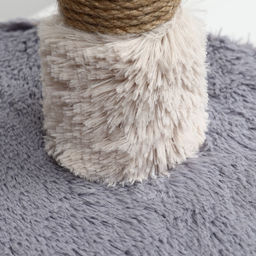 Домик для кошек с когтеточкой, с овальной полкой, 54 х 34 х 80 см, пушистый мех, джут, серый - Пижон фото 15