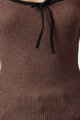 Siyah Merserize Gorunumlu Premium Iplik/Ozel Iplik Kurdele/Fiyonk Detayl? Triko Kazak TWOAW25KZ00207 - Trendyolmilla фото 10