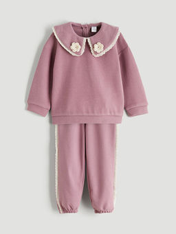 Bebe Yaka K?z ?ocuk Sweatshirt ve E?ofman Alt?