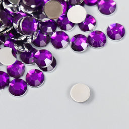 Декор для творчества пластик Стразы. Тёмно-фиолетовый набор 300 шт d=0,8 см - Арт узор фото 3