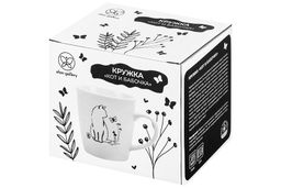 Кружка 340 мл 12,5*9*9,2 см Кот и Бабочка NEW BONE CHINA - Elan gallery фото 8