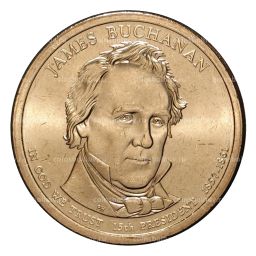 1 доллар 2010 года D Джеймс Бьюкенен 15-й президент США