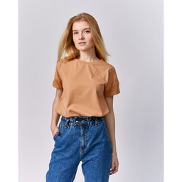 Футболка женская MINAKU: Basic line, оранжевая, размер 50