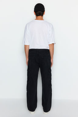 TRENDYOL MAN Siyah %100 Pamuk Genis Kal?p Kargo Cepli Jeans Bol Kot Pantolon TMNAW24JE00026 - Trendyolmilla фото 8