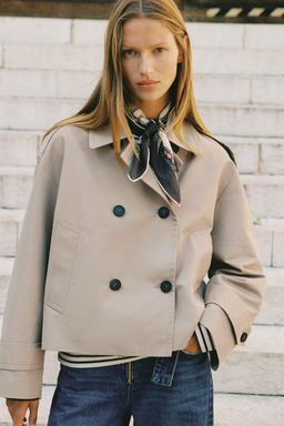 SHORT DOUBLE-BREASTED TRENCH COAT - Zara фото 5