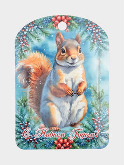 Цена за 2 шт. Доска разделочная сувенирная Дарим Красиво С Новым годом! Белочка, дерево, 28?18?0.6 см, дерево, разноцветная