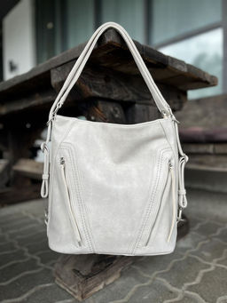 Женская сумка-рюкзак из эко кожи 9902 Бежевый - Kenguluna фото 3