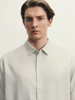 Рубашка regular fit со льном / Zarina фото 6