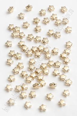 Бусины 6 мм "Звездочка" (200 шт) SF-7292, золото