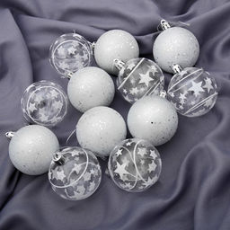 Ёлочные игрушки Млечный путь, шары новогодние, набор 12 шт., d=6 см, белый - Зимнее волшебство фото 3