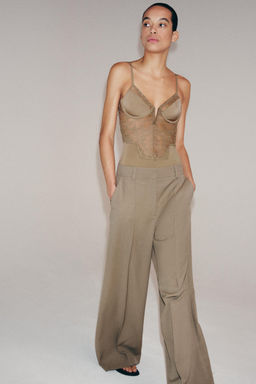 BODY POLIAMIDA ENCAJE / Verde Oliva - Zara фото 7