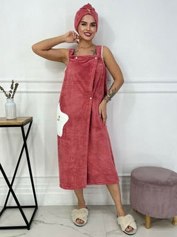 Комплект женский для бани и сауны Summer-КОРАЛЛ микрофибра 2 пр. (парео + чалма) - Лен поволжья фото 2