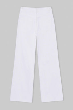 Koyu Mavi DOKUMLU Normal Bel %100 Pamuk Wide Leg Jeans TWOSS26JE00062 - Trendyolmilla фото 8