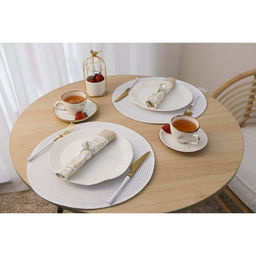 Цена за 12 шт. Салфетка сервировочная на стол Доляна Лофт, d=38 см, цвет белый  фото 6