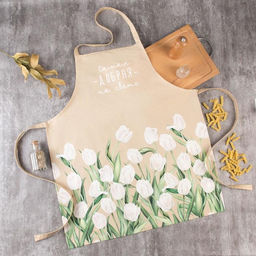 Фартук Этель Белые тюльпаны 60х70 см, 100% хл, саржа 190 г/м2