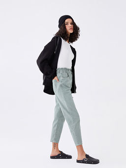 Beli Lastikli Slouchy Fit Kad?n Jean Pantolon