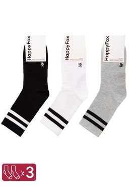 Высокие спортивные носки, набор 3 пары Happy Fox  фото 4