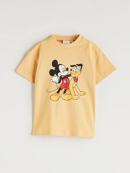 Mickey Mouse Bask?l? Erkek Bebek Ti??rt ve ?ort 2li