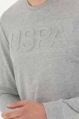 Мужская серая меланжская базовая толстовка Скюра в корзине в корзине - U.s. polo assn фото 7