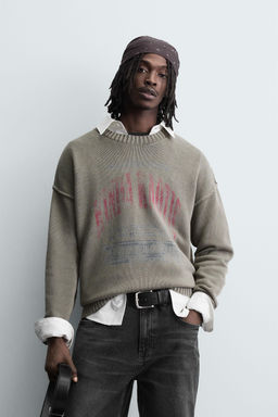 WASHED PRINT SWEATER