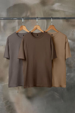 TRENDYOL MAN Siyah-Antrasit-Ekru Oversize/Genis Kesim 3lu Paket %100 Pamuklu T-Shirt TMNSS24TS00026 - Trendyolmilla фото 7
