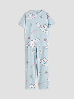 Bisiklet Yaka Cinnamoroll Bask?l? K?z ?ocuk Pijama Tak?m?