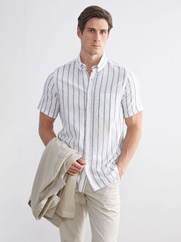 Regular Fit ?izgili Erkek G?mlek