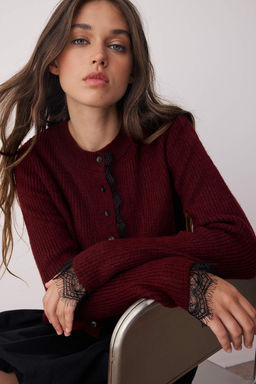 Bordo Dantel Garnili Triko H?rka TWOAW26HI00171