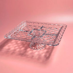 Квадратная менажница 35,6см на ножке в под.уп.(х4)Стекло арт.588-692