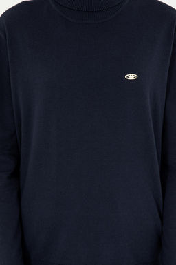 Женский темно-синий базовый свитер с высоким воротником - U.s. polo assn фото 6