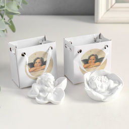 Цена за 2 шт. Фигурка Ангелочек спящий в цветке, 3.5?5.5?5.5 см, МИКС