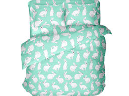 4531-БЧ 2 спальный комплект фланель "Зайчата" рис. 6175-01