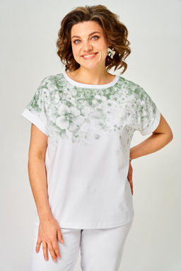 Футболка Rumoda 2258 зеленый, белый
